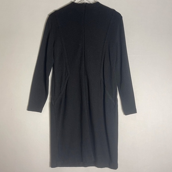 LIZ Claiborne Little Black Knit Sweater Dress High Neck Large - Picture 11 of 12